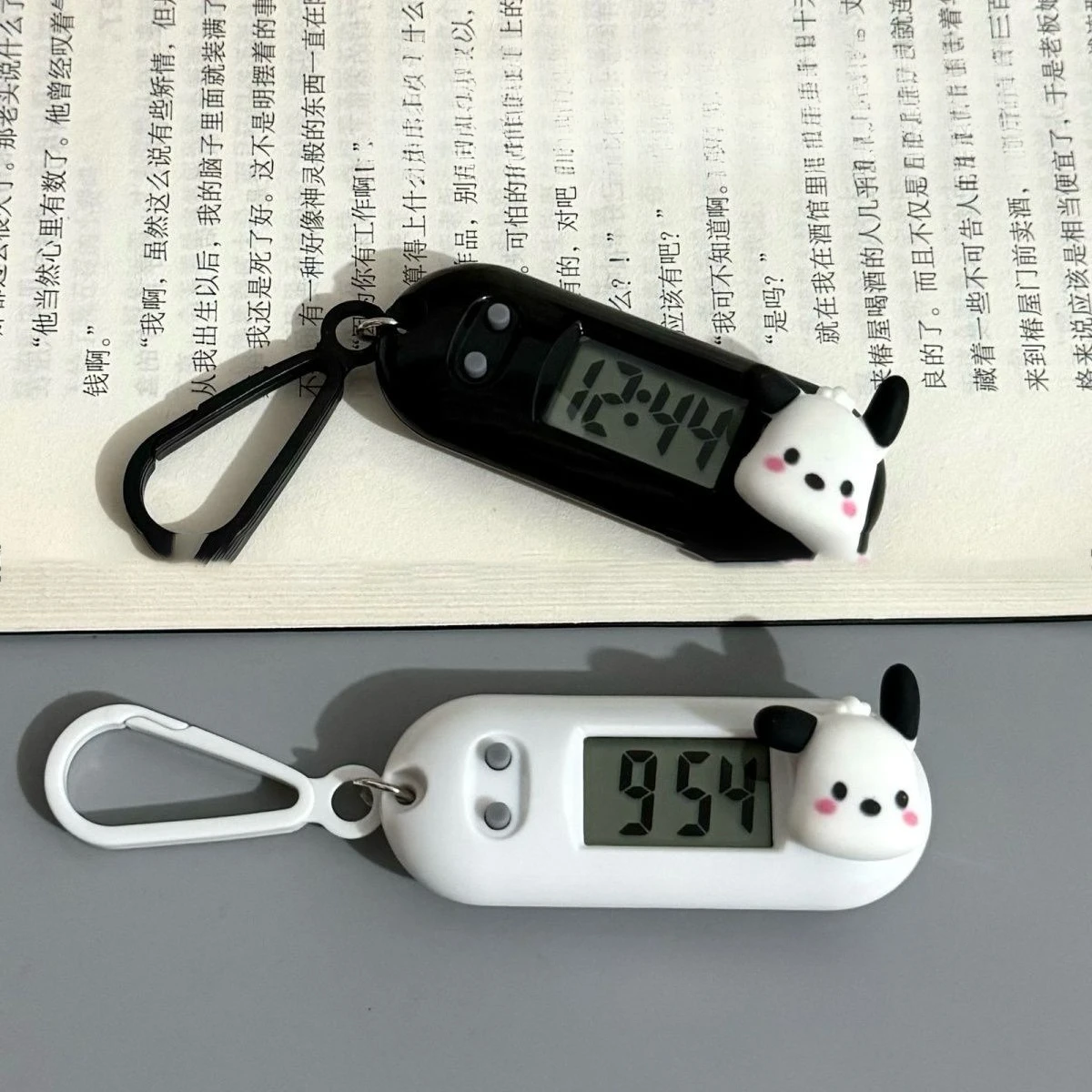 2025 جديد الأبيض جرو ساعة معلقة صغيرة المحمولة طالب ساعة إلكترونية صغيرة العمل دراسة امتحان الجدول الزمني الصامت #1