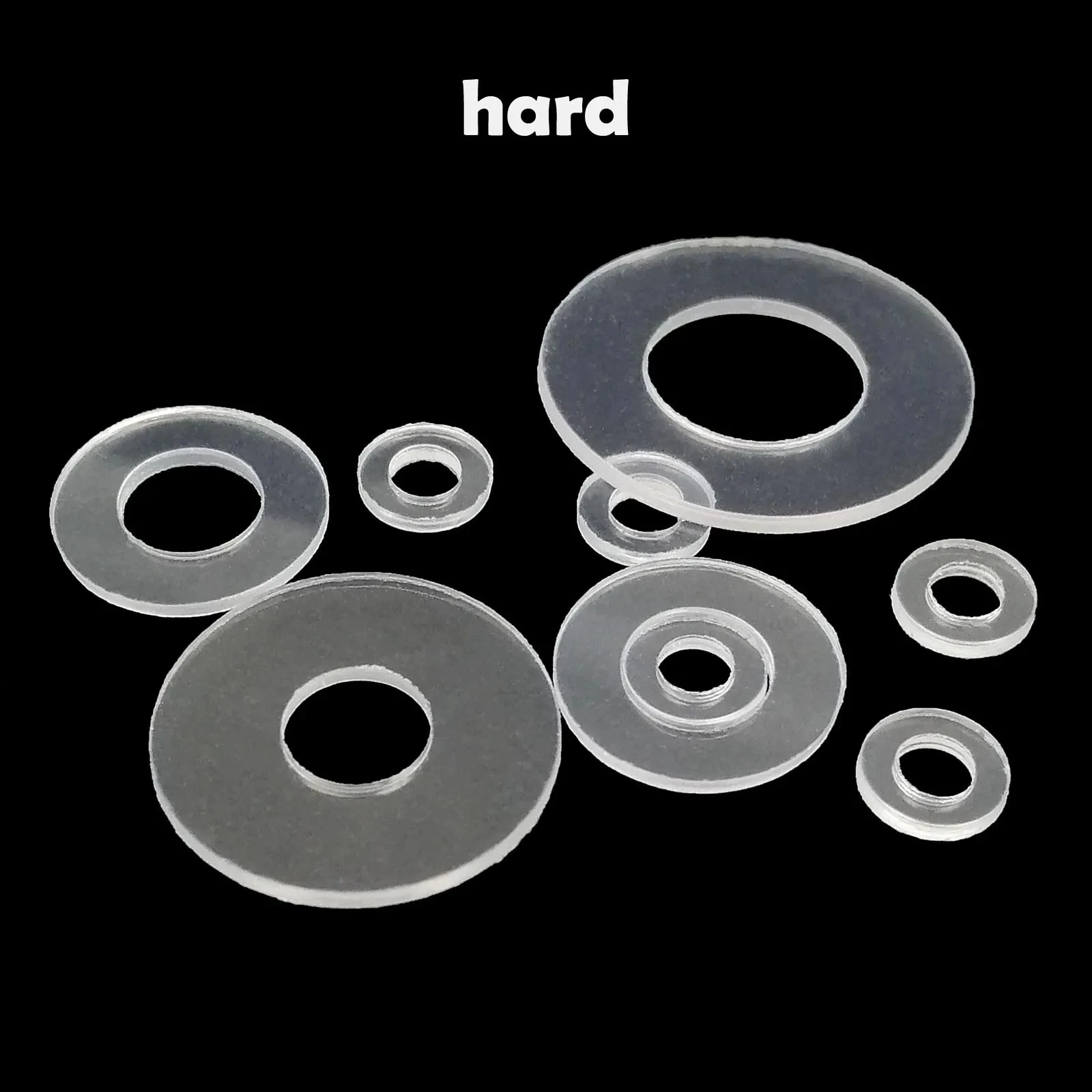 100pcs M1.6 M2 M2.5 M3 M4 M5 M6 M8 M10 M12 Soft Hard Plastic PVC Transparent Insulating Plain Gasket Pad Ring Spacer Flat Washer