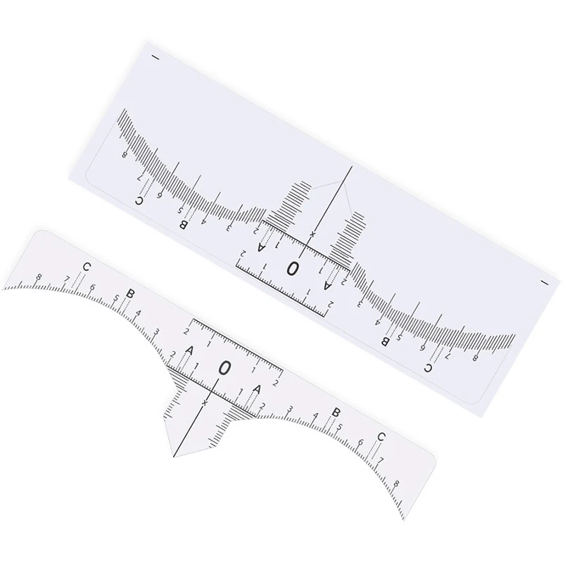 

50 шт., тату-линейка для бровей, наклейка в форме, инструмент для микроблейдинга, перманентный макияж, одноразовый прозрачный измерительный трафарет, шаблон