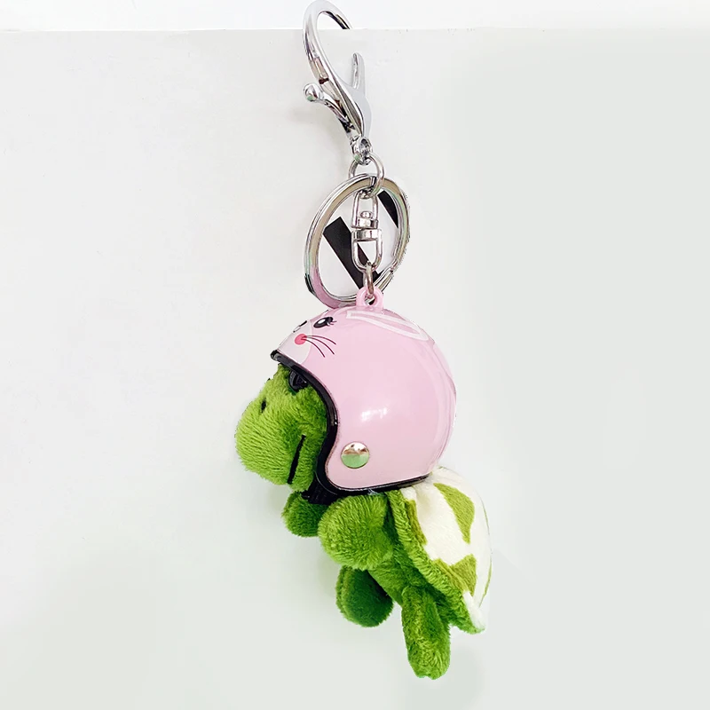 لطيف يرتدي خوذة السلاحف مفتاح سلسلة لطيف أفخم السلاحف مقلد انفصال خوذة قلادة النساء الرجال أكياس اكسسوارات حلقة رئيسية #1