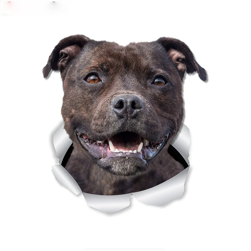 

V134# Car Sticker Happy Staffie Dog Staffordshire Terrier Accessories Pegatinas Para Coche DIY Car Styling