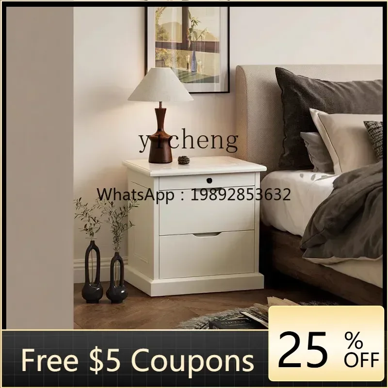 DF hidden hidden compartment solid wood bedside table household bedside storage safe integrated cabinet locker