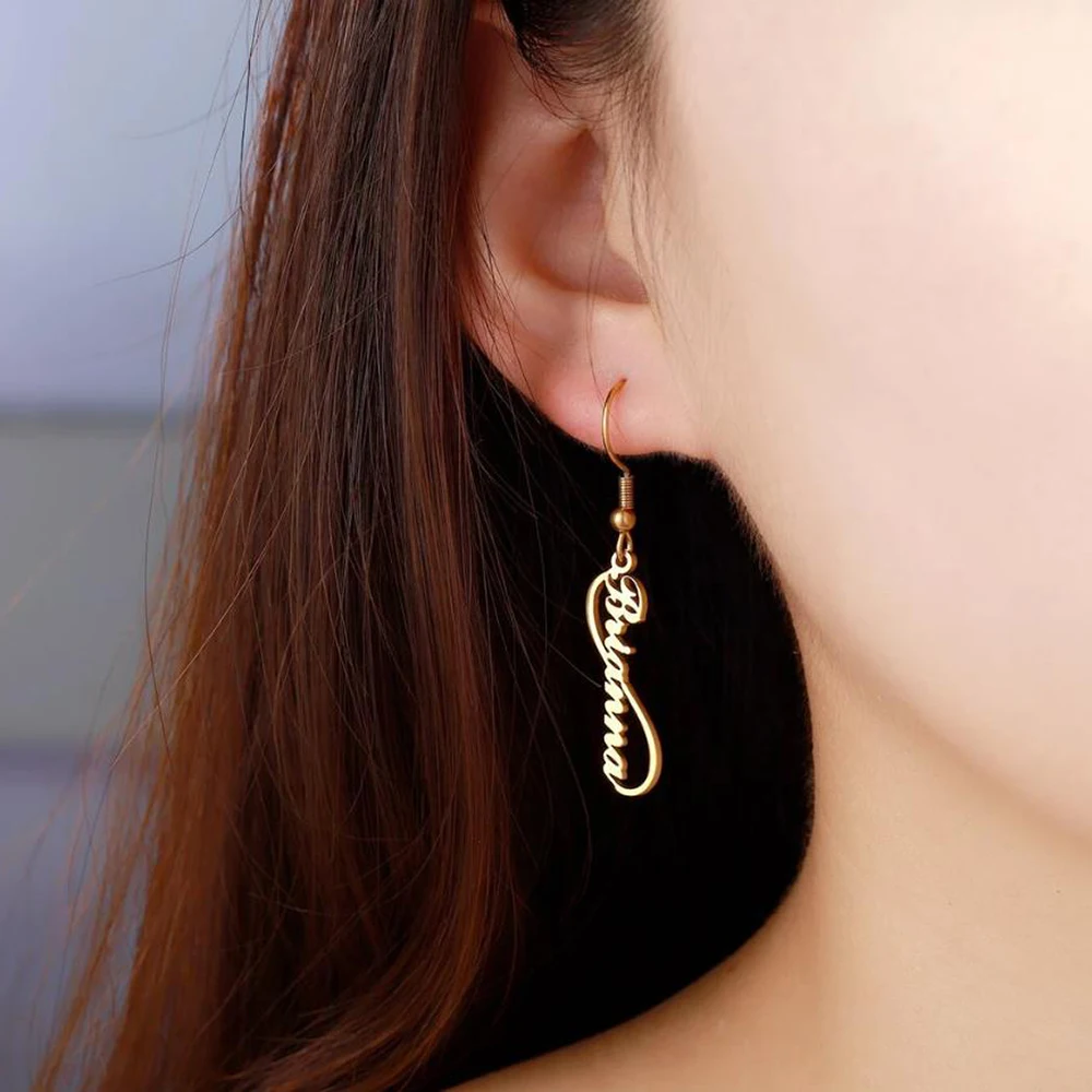 Personalized Customized Letter Name Personalized Trend earrings Stainless steel Premium Earrings Exquisite gift for Girlfriend