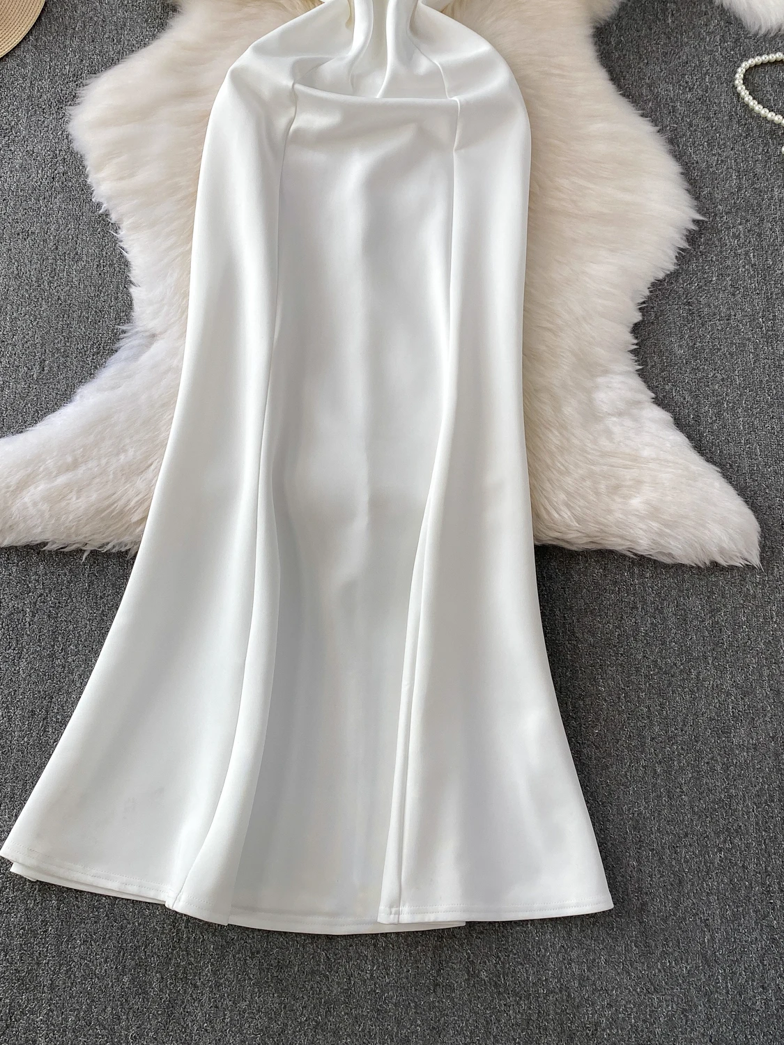 Ele One-oulder Satin Dr Donna Estate Vita alta A-Line Midi Dr Floreale Ricamo 3D Svel Commute Sle