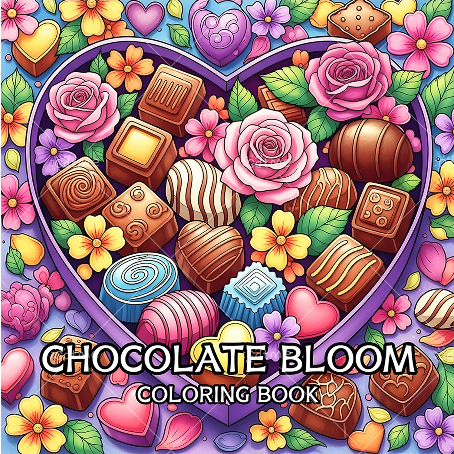1 Stück SCHOKOLADENBLOOM Malbuch für Erwachsene, süßes Zeichenbuch, perfektes Valentinstagsgeschenk für Party und Geburtstag