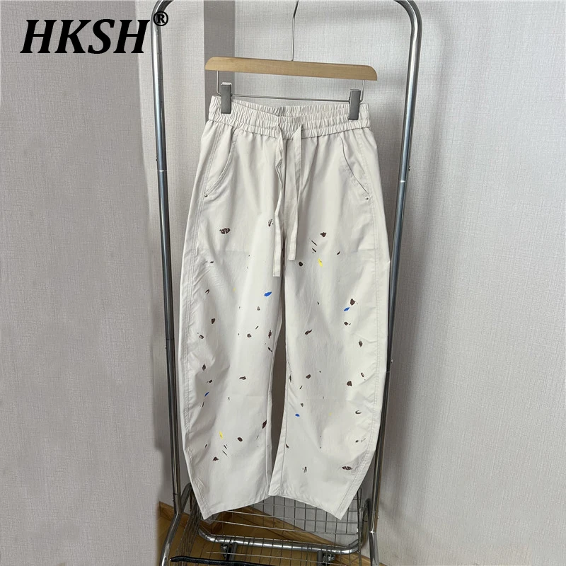 

HKSH Summer New Men's Tide Banana Painted Graffiti Print Casual Outdoor Quick Drying Curved Harlan Elastic Pants Fashion HK1414