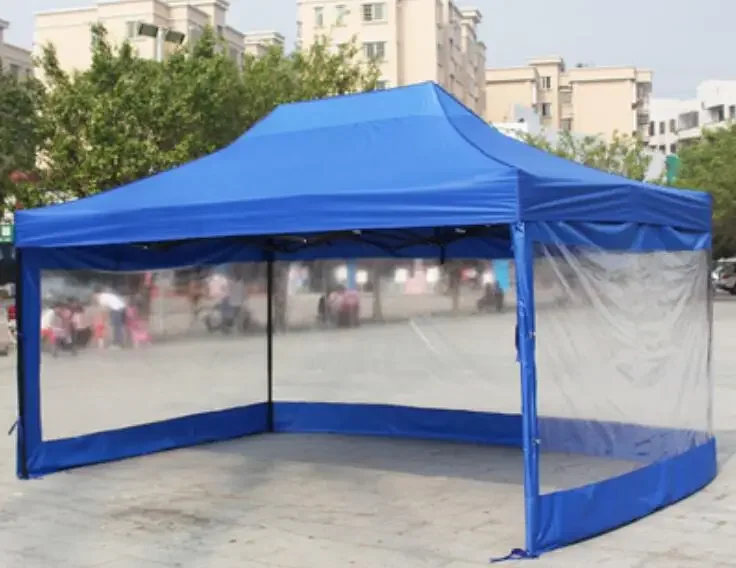 3*3*4.5m Stainless steel Folding Advertising tent Sunshade Gazebos rainshed rain shelter with transparent PVC side cloth