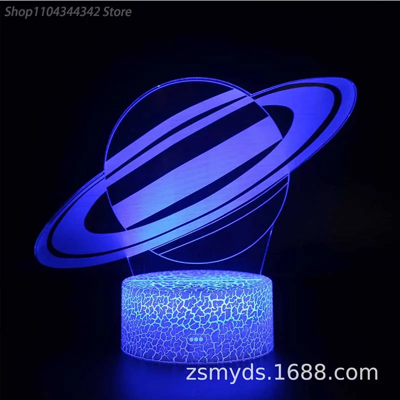 3D อะคริลิค Creative Globe Planet Night Light ห้องนั่งเล่นห้องนอนสร้างสรรค์เด็กของขวัญตกแต่ง USB บรรยากาศ Ligh