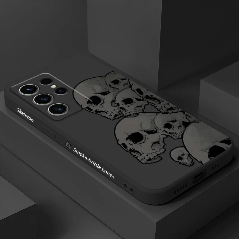 

Dark Skeleton Phone Case For Samsung Galaxy S25 S24 S23 S22 S21 S20 S10 S10E Ultra Plus FE Note 20 Ultra Plus Cover