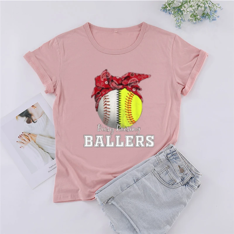 Busy Raising Ballers  Softball Mom Shirt shirts for women  graphic t shirts y2k aesthetic Mother's day gifts funny cute t-shirts