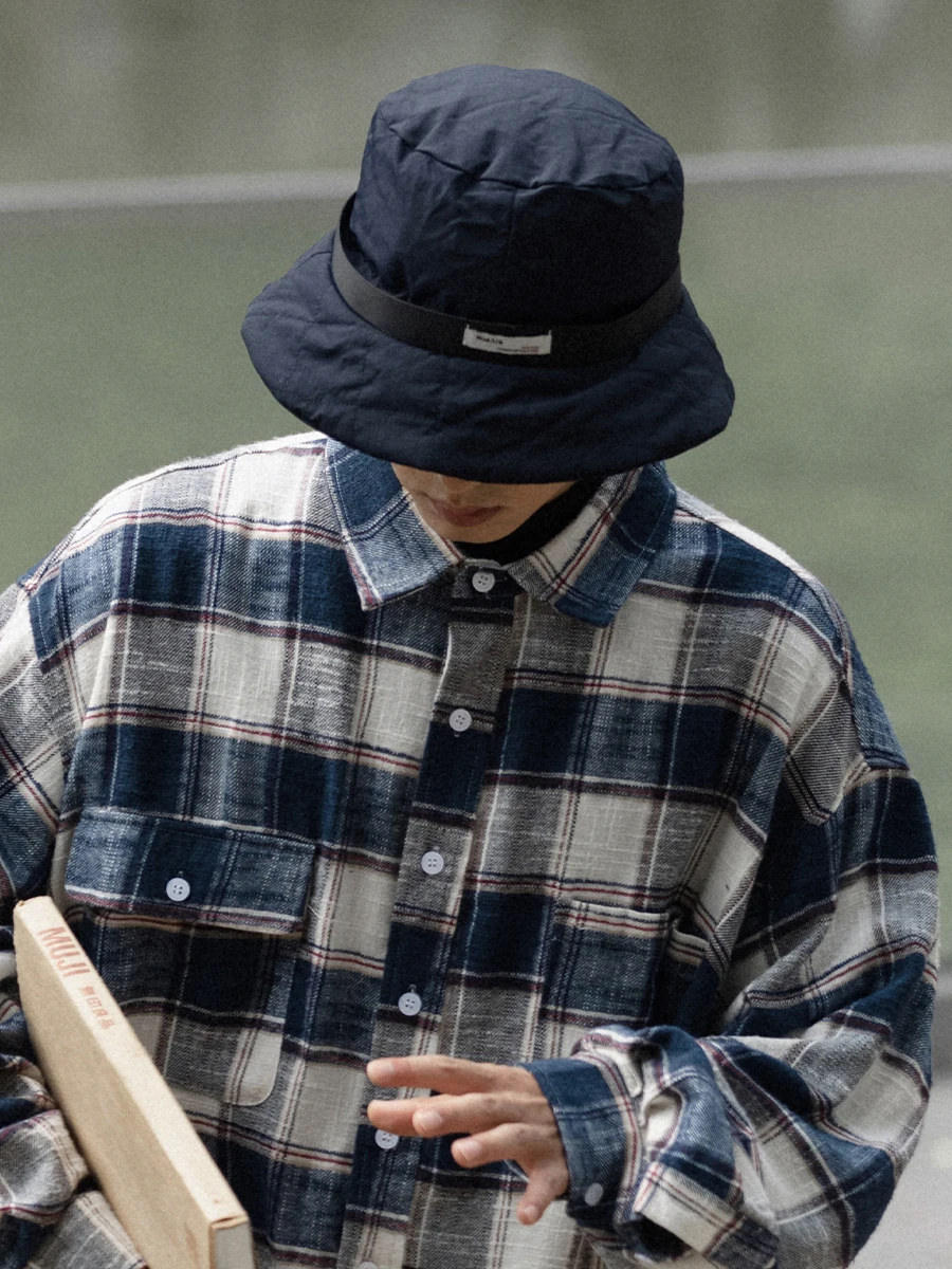 

NOEARS Adjustable Large Circumference Fishing Cap Autumn Winter Outdoor Quilted Mountain Bucket Hat Unisex Trendy Travel Cap