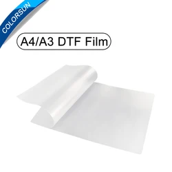 Colorsun A3 A4 DTF PET Film 50/100 PCS PET Direct to Film For T-Shirt For R1390 L1800 DX5 L805 Printhead DTF Printer PET Film