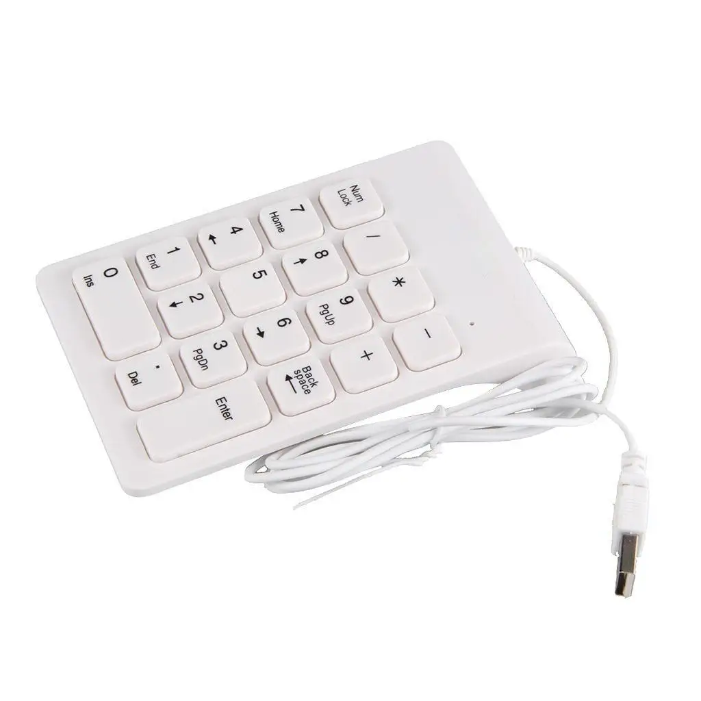 2/3 Mini USB 18-keys Num Pad Numeric Number Keypad Keyboard for Laptop White