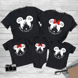 2024 Disney Family Vacation Shirts Cotton Matching Dad Mom Kids Tees Baby Romper Funny Family Look First Disneyland Trip Outfits