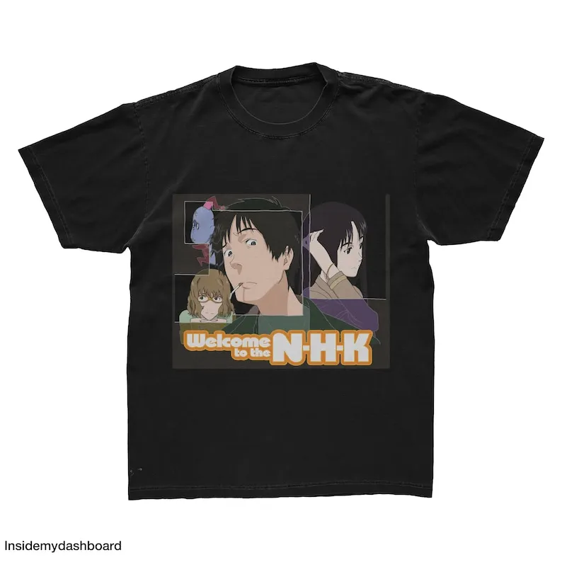 مرحبا بكم في تي شيرت شعار nhk ، قميص أنيمي ، n.h. Ni y ykoso, nhk manga