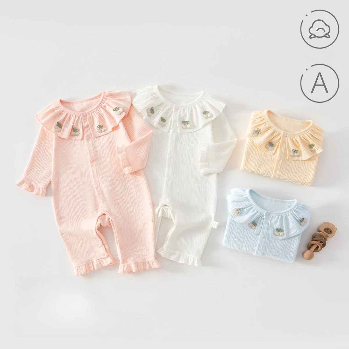 Baby Girl Romper Cotton Seamless Long Sleeve Newborn Infant Bodysuit Spring Autumn All Seasons Soft Skin-friendly Outfits 0-24M