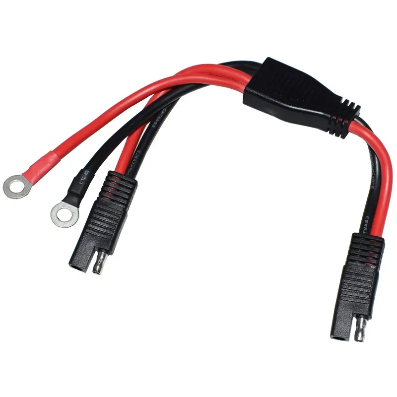 30cm 10AWG SAE to O Ring Terminal Connectors Harness Quick Disconnect SAE to SAE Cable Battery Charging Cable for Motorcycles