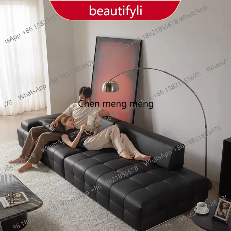 

Диваны и кресла для гостиной из натуральной кожи, роскошная современная итальянская мебель Lawrence Big Black Cow, 01A Home Furniture.