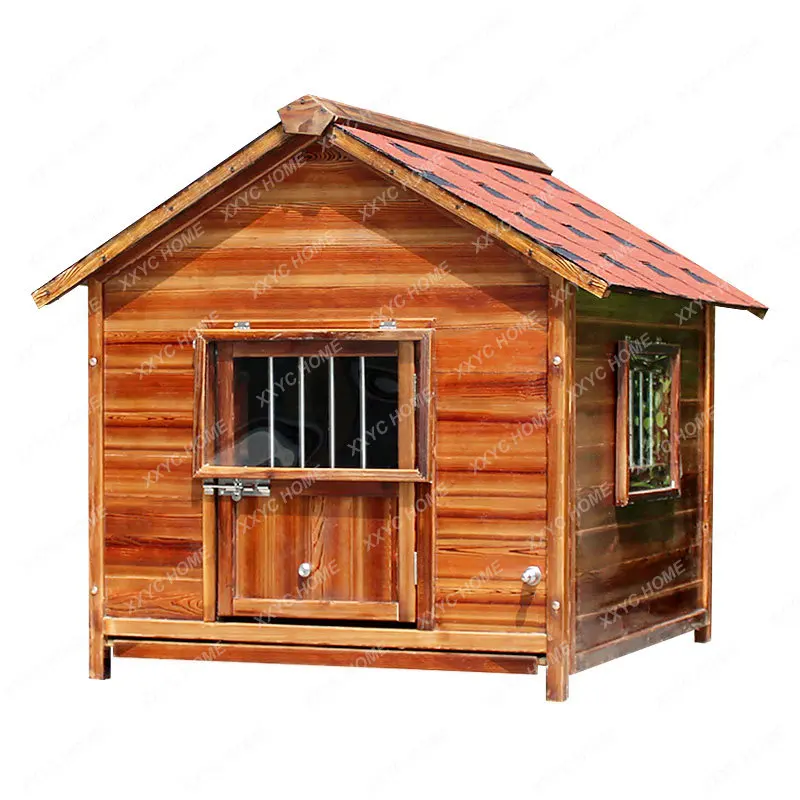 

Solid Wood House Outdoor Waterproof Ventilation Sun Protection Dog Kennel Outdoor Summer Detachable Rain-Proof Wooden Universal