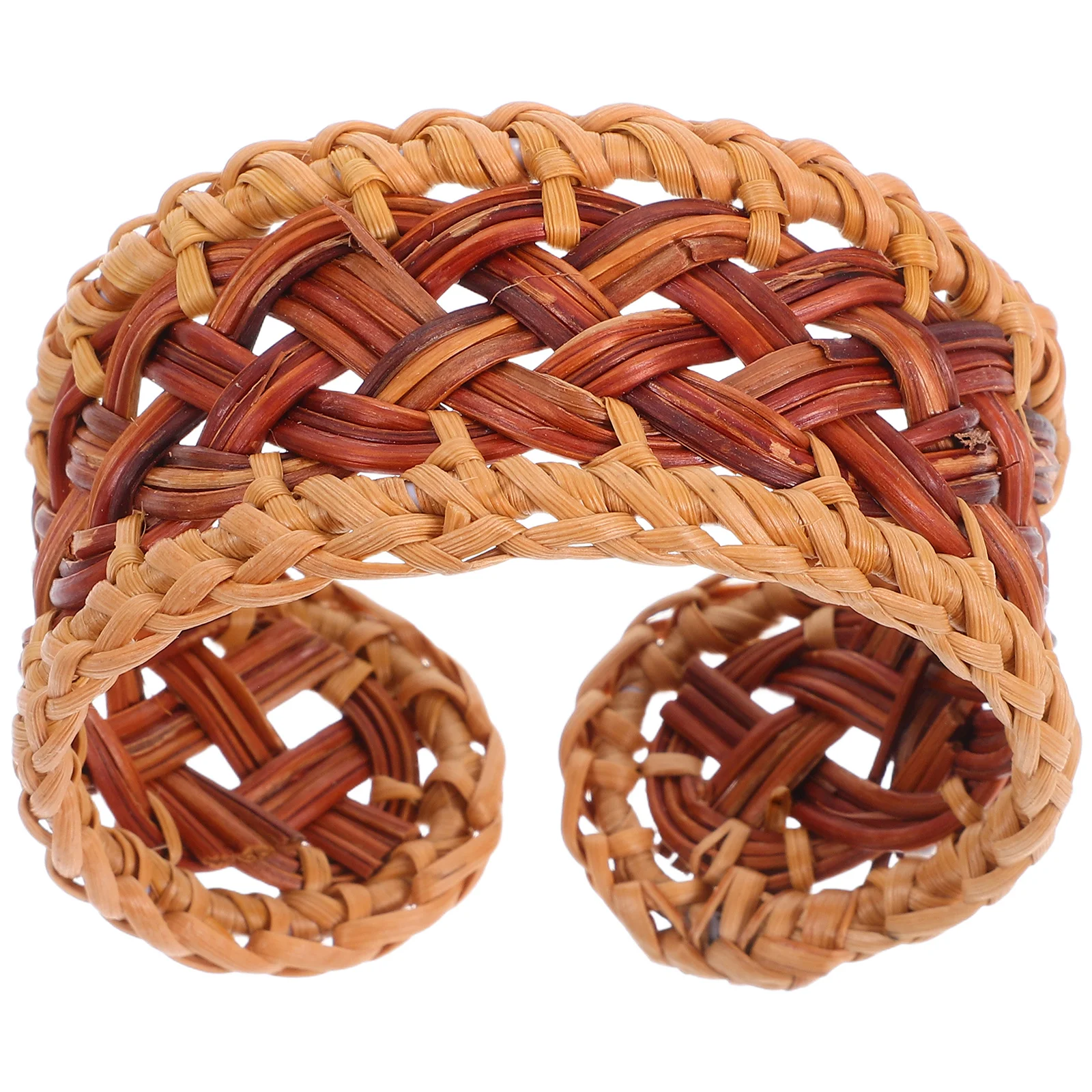 الروطان سوار المنسوجة يدويا القش الكفة الإسورة خمر البوهيمي نمط قابل للتعديل المنسوجة المعصم مجوهرات للنساء بيان الصيف