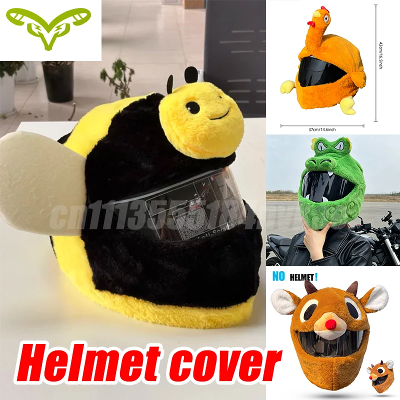 

Motorcycle Cute Furry Helmet Cover Scratch Resistant Protective Cover Design Couple Style Helmet Decoration