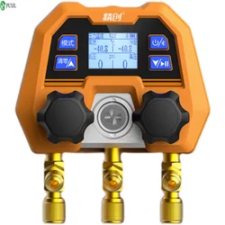 Elitech LMG-10 Digital Manifold Gauge HVAC Pressure Gauge AC Tools 2-Way Valve with Temperature Clamps