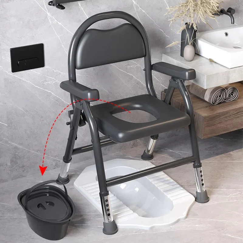 Portable Folding Toilet Stool Chair for Elderly Disabled Pregnant Women Bathroom Seat Home Accessibility Aids