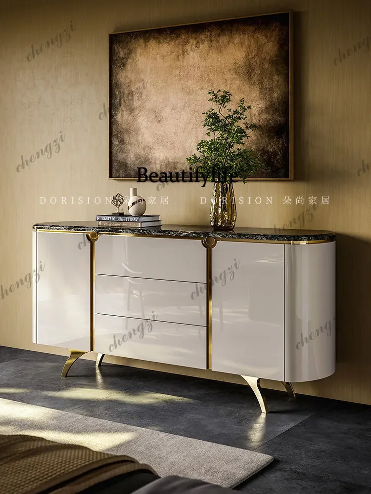 p182 Italian light luxury door cabinet, living room against the wall, dining side cabinet, locker, modern simplicity