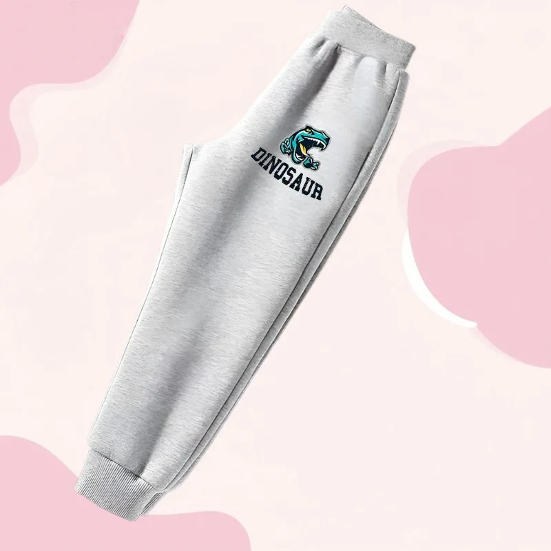 Dinosaur Printed  Boys Sport Pants Comfortable Elasttic Waist Child Loose Joggers Kids High Waist Straight Trousers Spring Fall