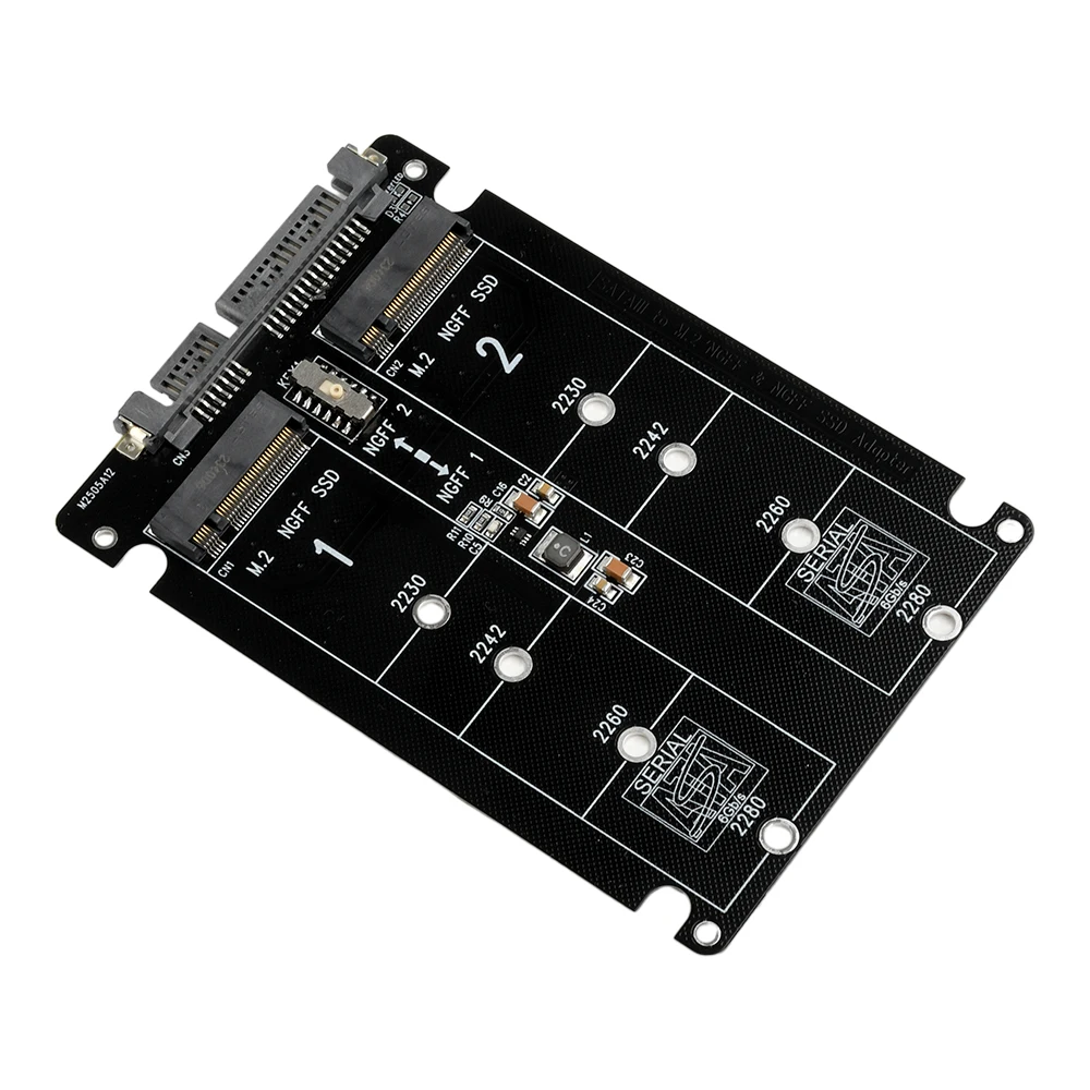 Dual SATA3.0 6Gbps M.2 NGFF SSD To SATA3 Adapter Card2 Port M2