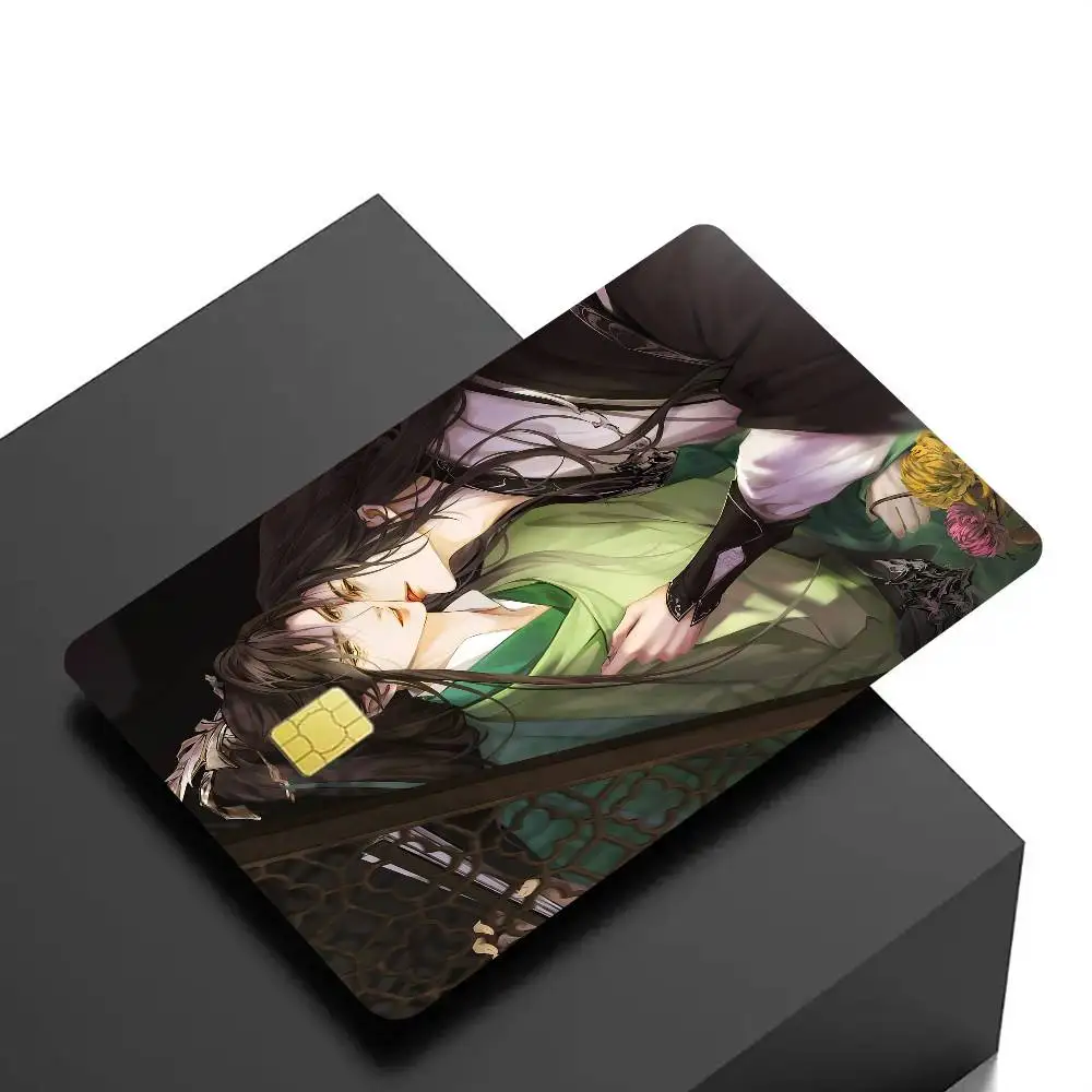 สติกเกอร์ฟิล์มกันรอยด้านหน้าลายอนิเมะ BL Novel The Scum Villains Self-Saving System สำหรับบัตรเครดิต บัตรเดบิต บัตรชิปขนาดเล็ก