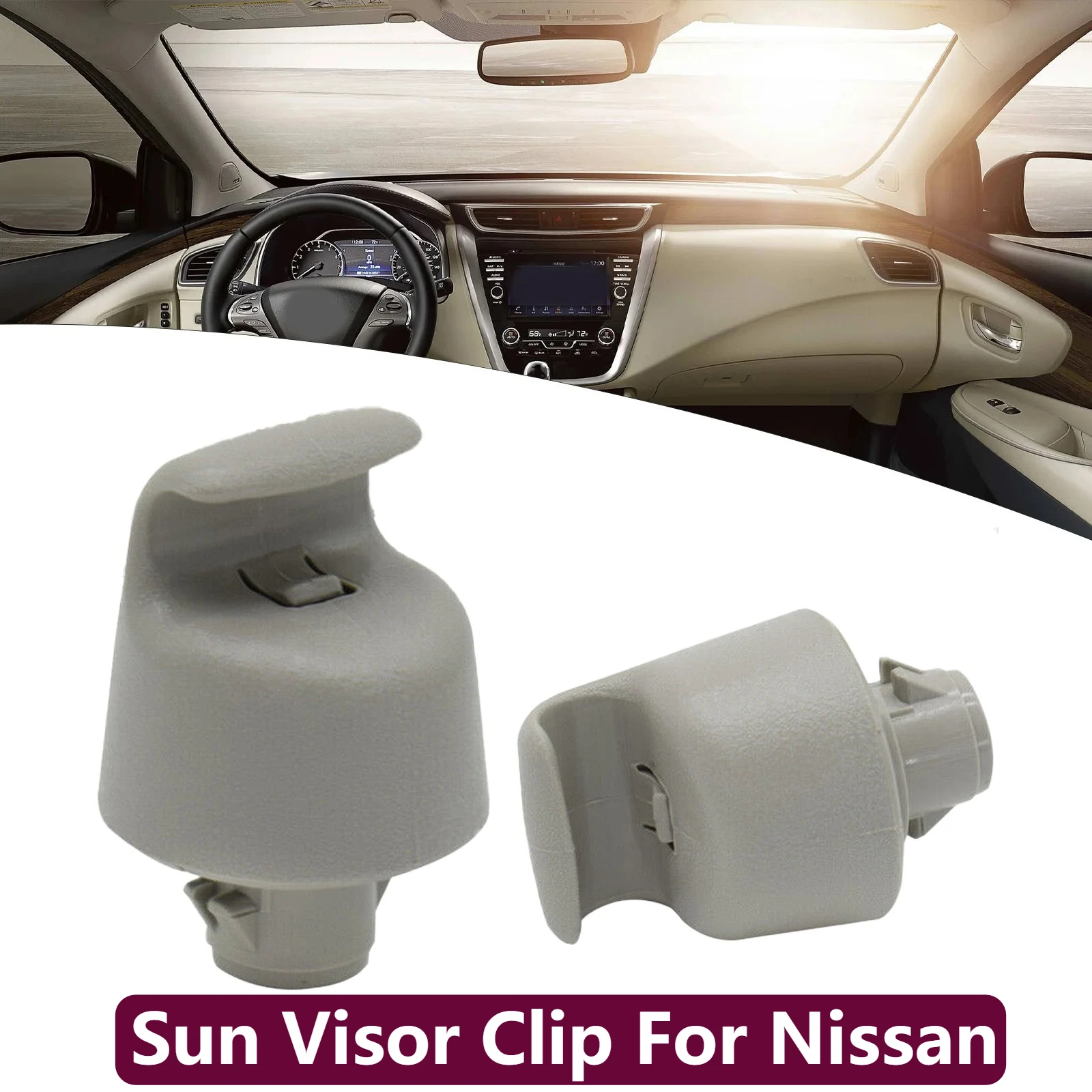 

2Pcs Sun Visor Bracket Clip For Nissan Murano Rogue Pathfinder Altima Grey 96409-3JA0A 96409-5HA0A 96409-4GA0A 96409-1MA0A
