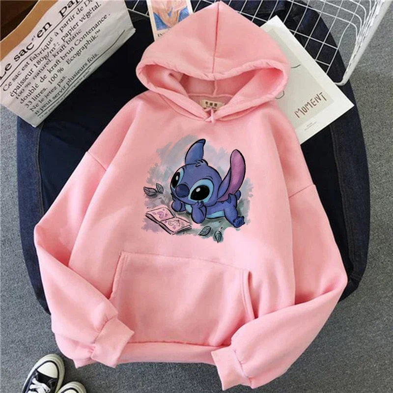 Streetwear Harajuku Funny Y2k Christmas Sweatshirt Lilo Stitch Disney Cartoon Hoodies Women Cute Stitch Anime Manga Hoody Female