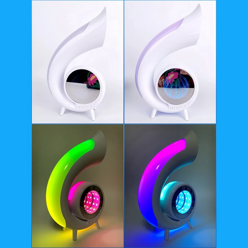 Mini Conch Wireless Atmosphere Lamp Touch To Adjust Lighting RBG Desktop Lamp Wireless Bluetooth Speaker Alarm Clock