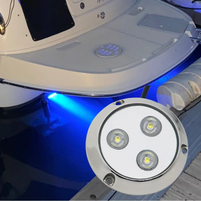 3 Inch 12VDC Marine LED Boat Navigation Light Underwater Round 316 Stainless Steel RGB Yacht Lamp Swimming Pool Boat Accessories