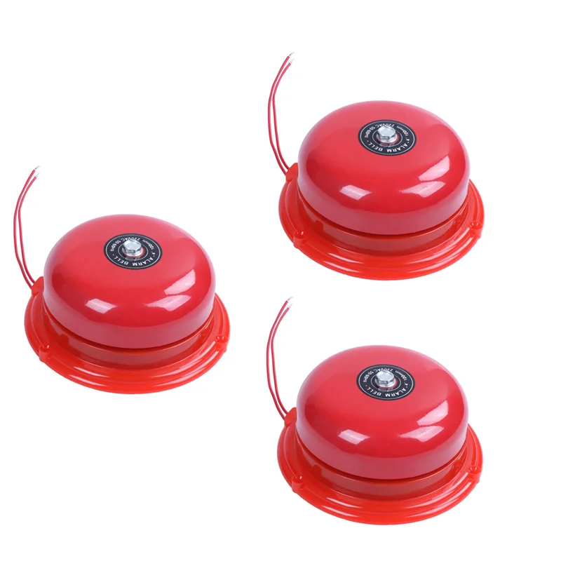A99E-3X AC 220V 100Mm 4 Polegadas de Diâmetro Escolas Alarme de Incêndio Forma Redonda Sino Elétrico Vermelho