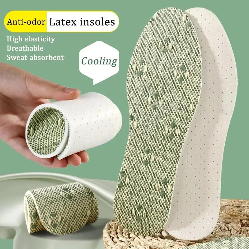 New Unisex Clog Insoles Comfortable Sweat Absorbent Odor Control Breathable Non Slip Thin Summer Shoe Cool Inserts for Bare Feet