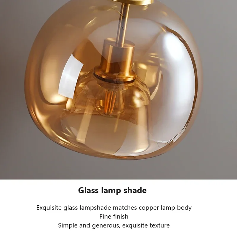 

Modern Minimalist Nordic Texture LED Glass Ceiling Lamp for Living Room Corridor E27 Socket Creative Lighting Design