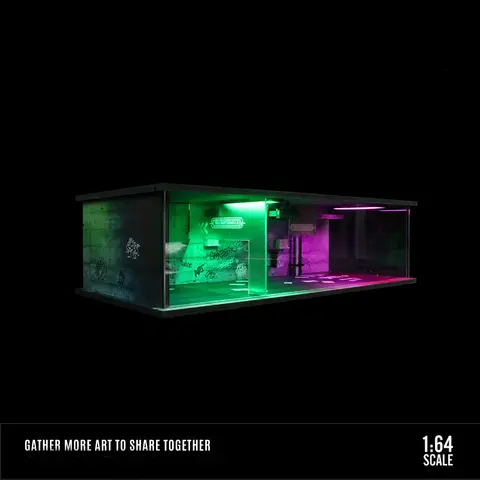 Bilgaragemodell 1:64 Skala Diorama Bilgaragemodell med LED-lampor Parkeringsplatser Stad DIY Modellset Samling Presentpresenter 10 best sales diorama parkeringsplats - №2