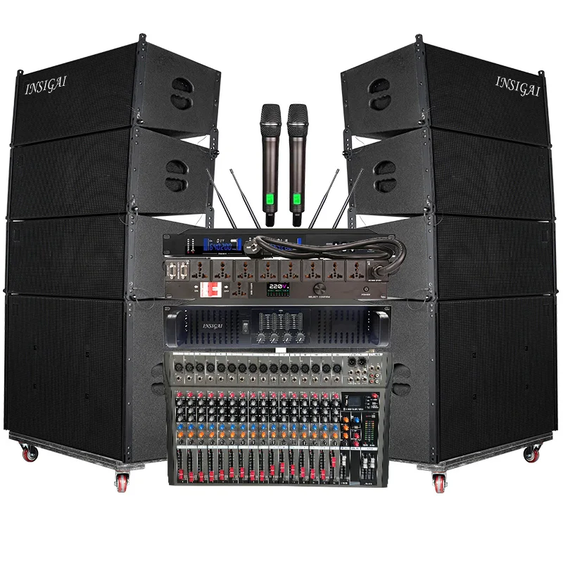 Factory Price Custom Dual 8 Inch Bass Subwoofer Outdoor Concert Sound System For Stage Performance Passive Line Array Speakers
