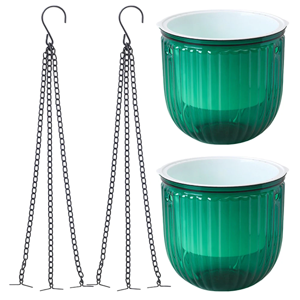 

2pcs Resin Basket Flower Pot Self Watering Planter Planters Hanging Planter Indoor Wall Decor Vase Container