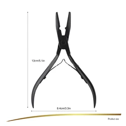 1 PC 5 inch Silver Stainless Steel Clamp Hair Extension Plier with hole Keratin Hair Extensions Ring Removal Tools