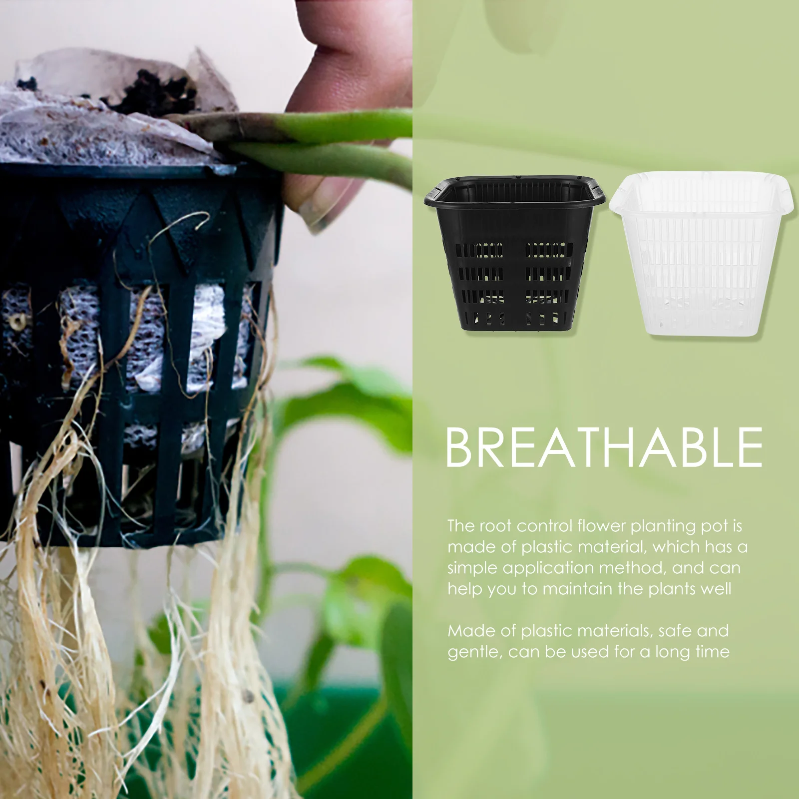 

6Pcs Root Control Flowering Plant Pots Plastic Transplanting Basket Breathable Home Balcony Gardening Container