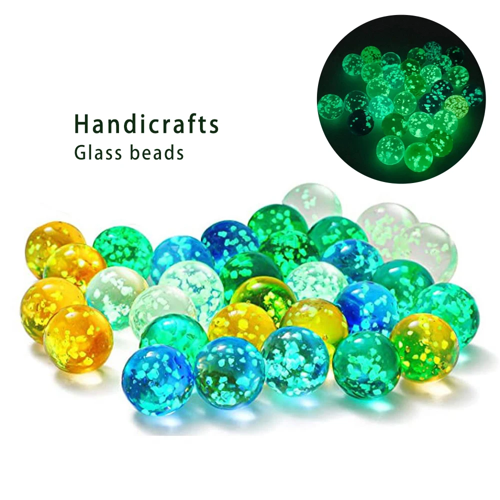 G1-8 16MM Glass Marbles Luminous Ball Chinese Balls Game Pinball Small Marbles Pat Toys Parent- Child Beads Bouncing Ball