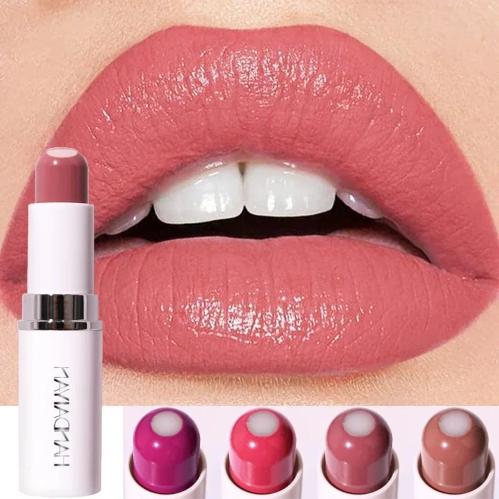 Lápiz labial 2 en 1, bálsamo labial hidratante, 8 colores, barras de labios tipo sándwich, resistente al agua, taza antiadherente de larga duración, lápiz labial mate, rojo desnudo