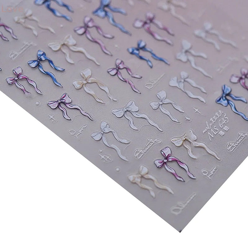 [L&P] ملصقات أظافر على شكل فيونكة خفيفة لامعة على شكل صدف أورورا 5D تصميم فني للأظافر شارات تزيين لتقوم بها بنفسك مانيكير