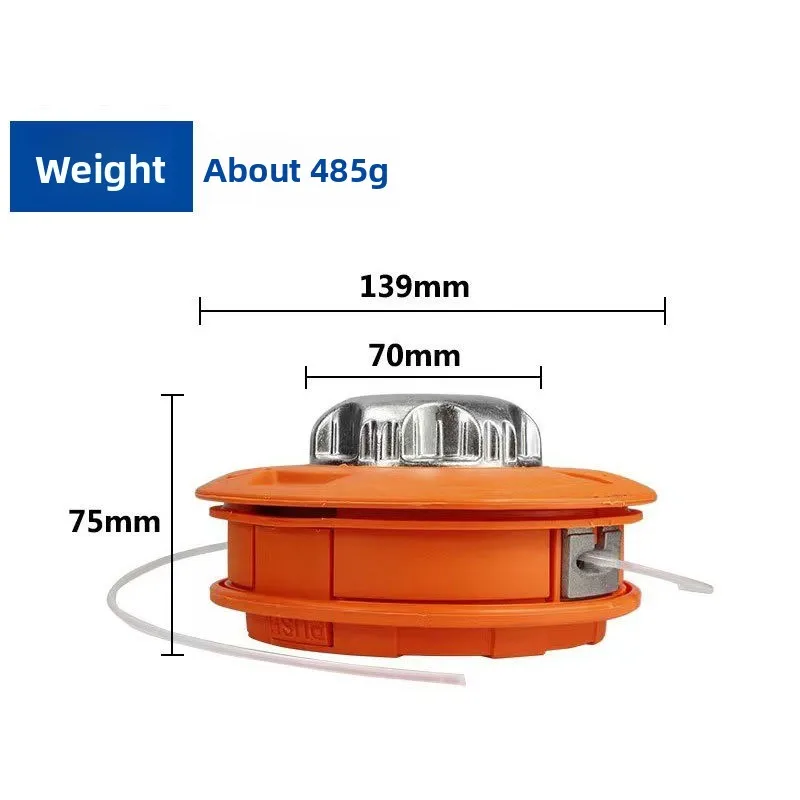 Aluminum Cover Weed Trimmer Head-Euro Code Lawn Mower Accessory Thickened Plastic Auto-Load StringReplacementNoDisassemblyNeeded