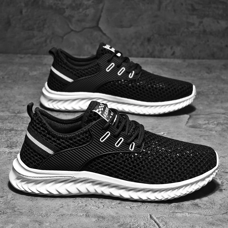 New 2023 White Men\'s Sneakers High Quality Shoes For Men Mesh Breathable Summer Casual Walking Sneaker Tenis Zapatillas Hombre