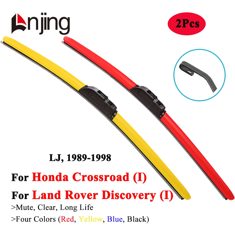 

LNJING Colorful Wiper Blades For Land Rover Discovery Honda Crossroad LJ 1989 1991 1993 1994 1995 1996 1997 1998 Car Accessories