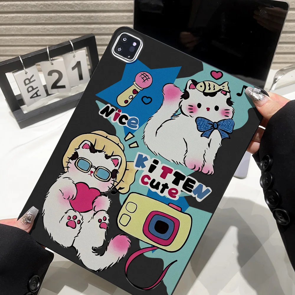 Aesthetic Y2K Kitten Tablet Case for iPad Air 13 2026 12.9inch Air 11 2026 Mini 2019 Pro 11 13 2025 Air 2 9.7 inch Shell Cover